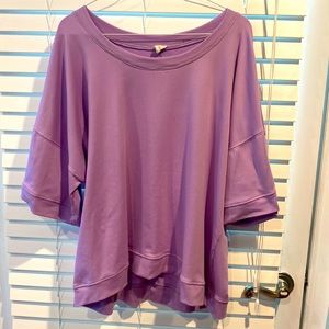 lavender oversized short sleeve boatneck pullover